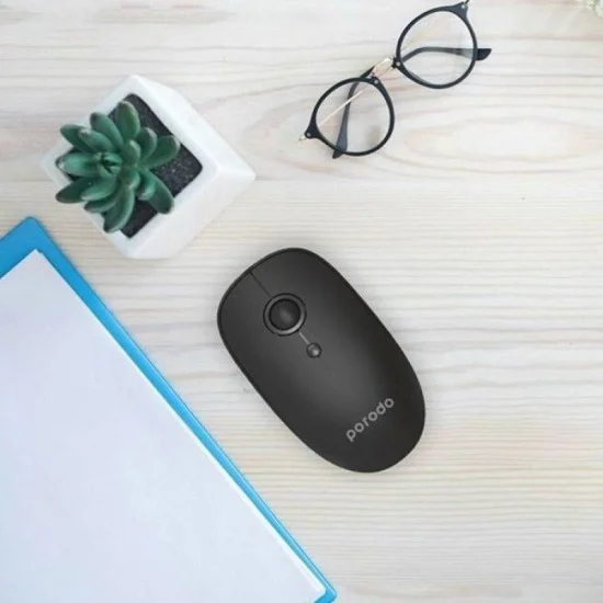 Porodo 2 in 1 Wireless Bluetooth Mouse 2.4 GHz V5.0 - Black